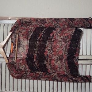 Cynthia Steffe Black and Red Lace Blouse